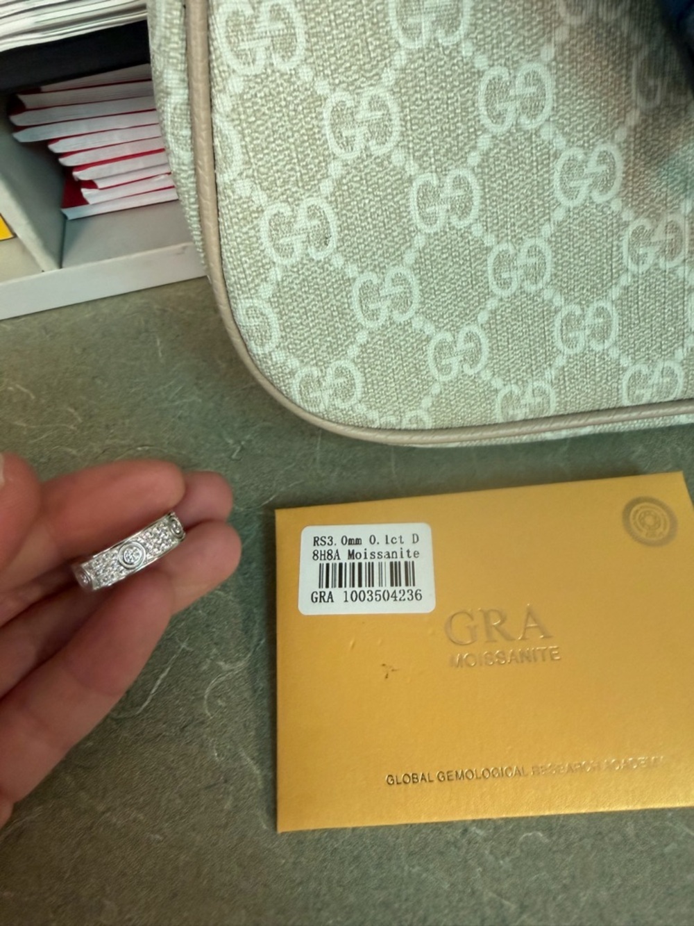 Stunning NWT Moissanite ~ GRA Certified Wedding Band size 5